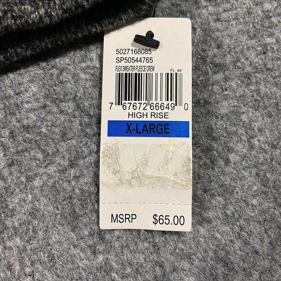 Van Heusen Flex Fleece Sweater Adult XL Classic Fit Heather Black Gray Static - Picture 3 of 15